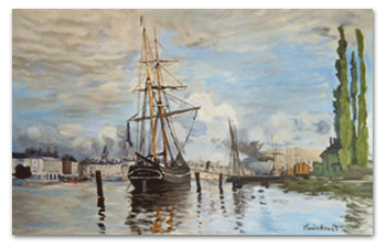 reproductie schilderij The Seine at Rouen van Claude Monet